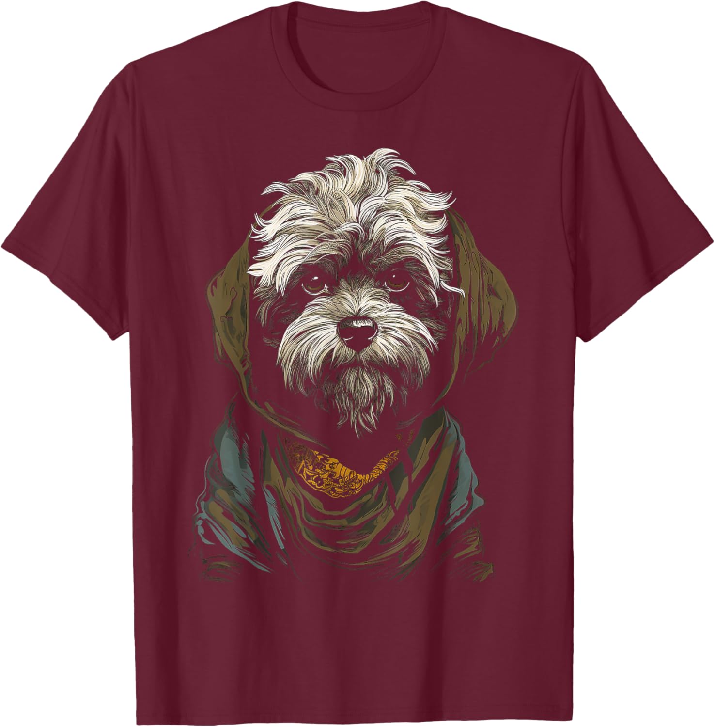 Shih Tzu Motif Pet Artwork Dog Shih Tzu Women Kids T-Shirt - T-Shirt | Maroon