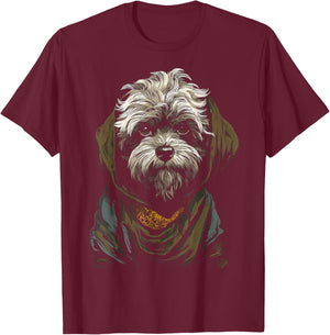 Shih Tzu Motif Pet Artwork Dog Shih Tzu Women Kids T-Shirt - T-Shirt | Maroon