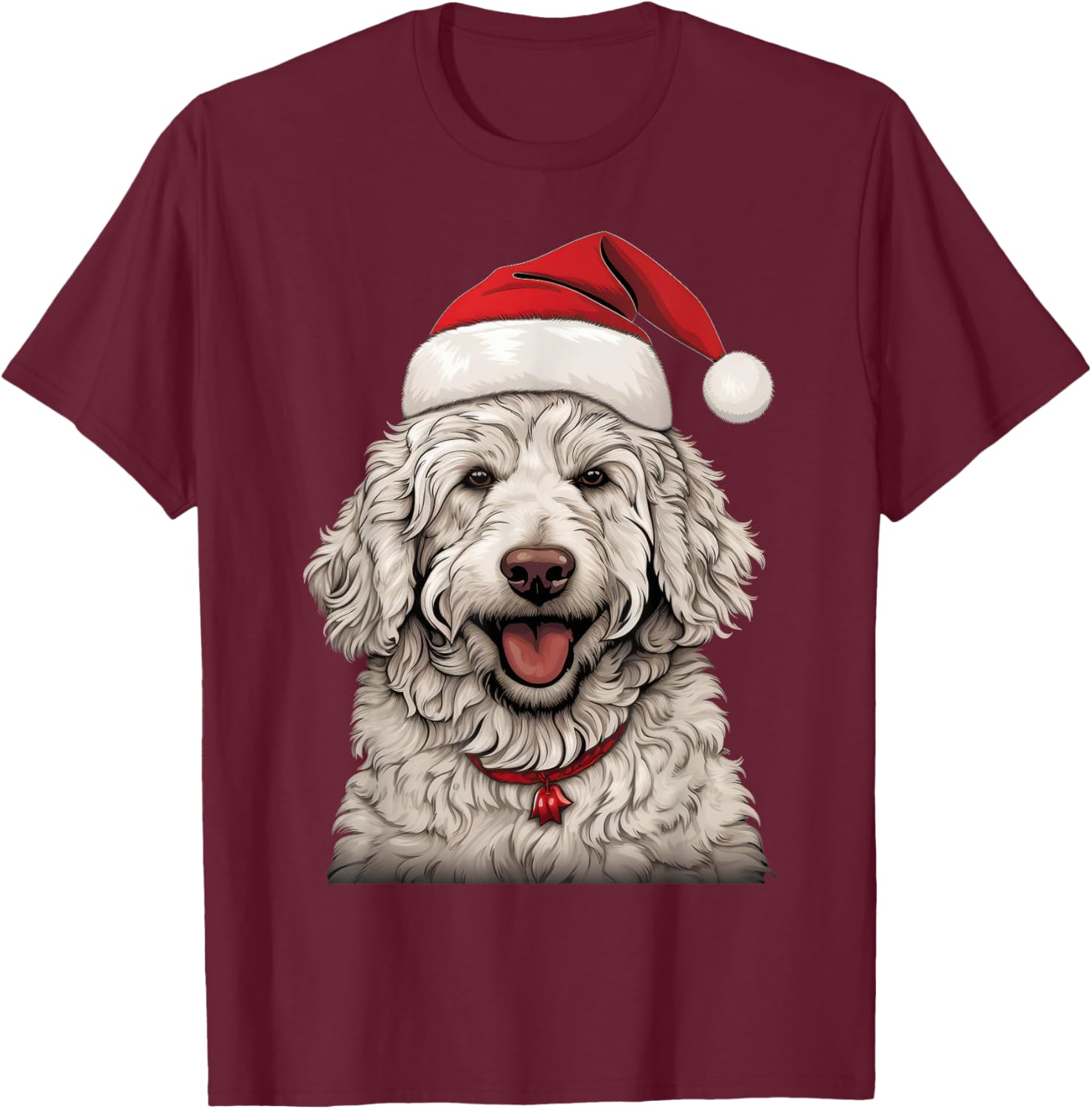 Goldendoodle Santa Claus Hat Christmas Party Xmas Pajama T-Shirt - T-Shirt | Maroon