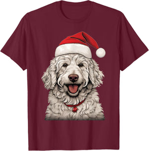 Goldendoodle Santa Claus Hat Christmas Party Xmas Pajama T-Shirt - T-Shirt | Maroon