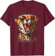 Leopard Cheetah Sunglasses Tiger Leopard Face Lion Cat T-Shirt - T-Shirt | Maroon