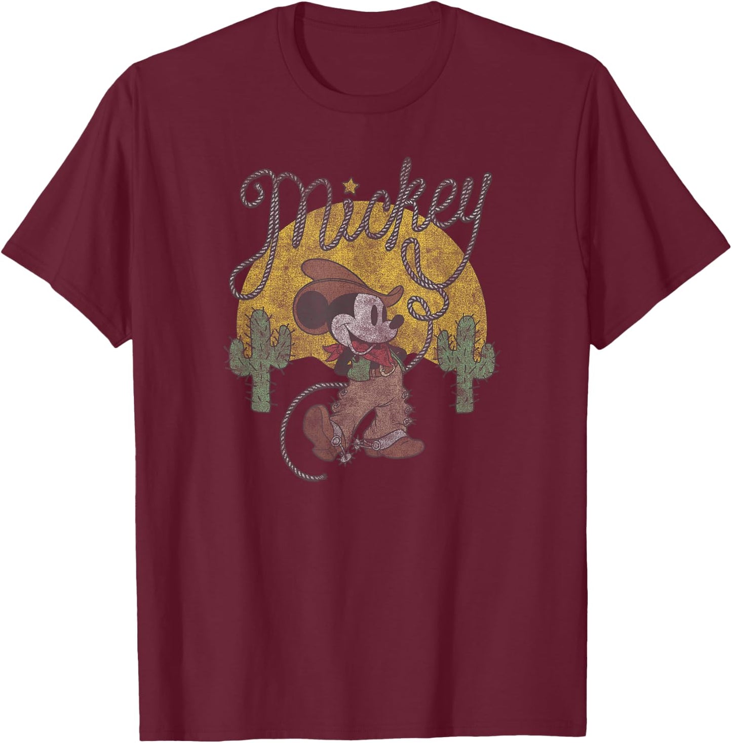 Disney Mickey Mouse Cowboy T-Shirt - T-Shirt | Maroon