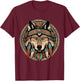 Native American Wolf Totem T-Shirt - T-Shirt | Maroon