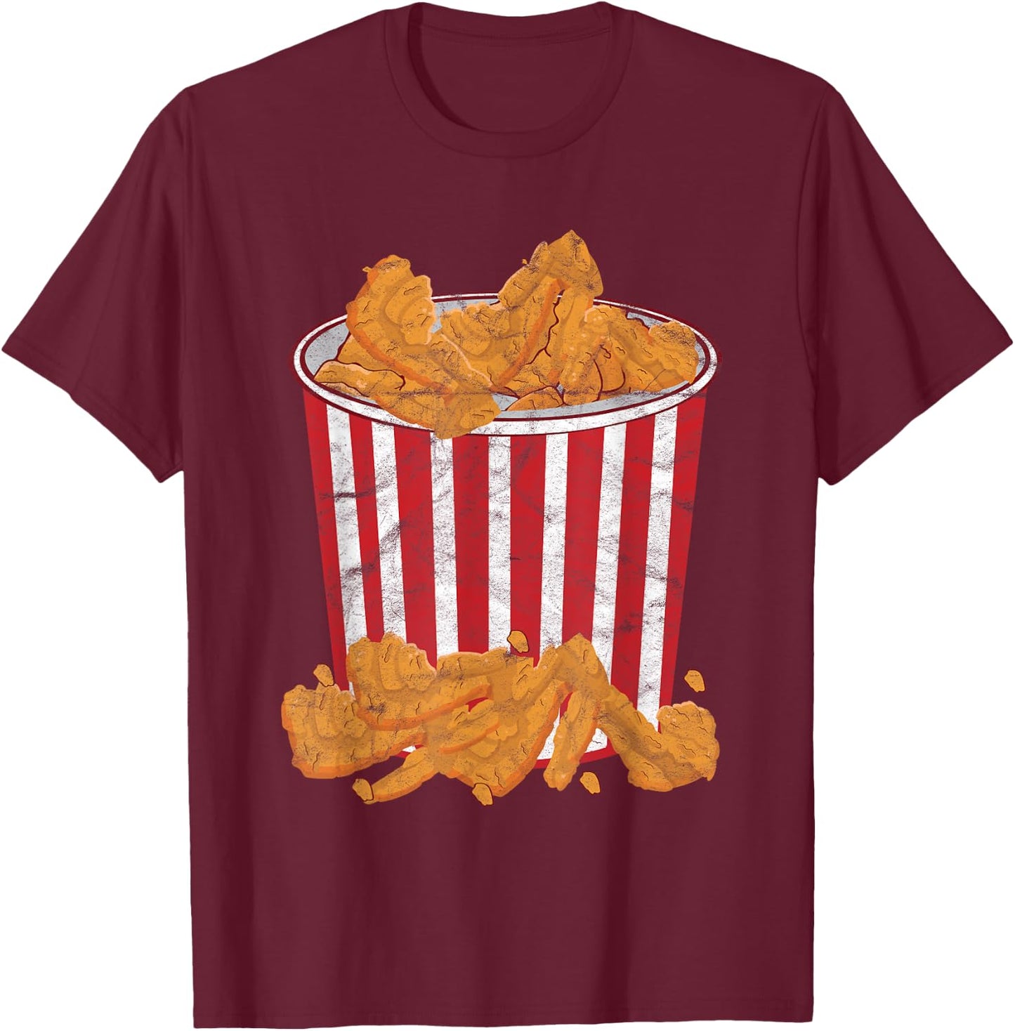 Fried Chicken Bucket Funny Halloween Costume T-Shirt - T-Shirt | Maroon