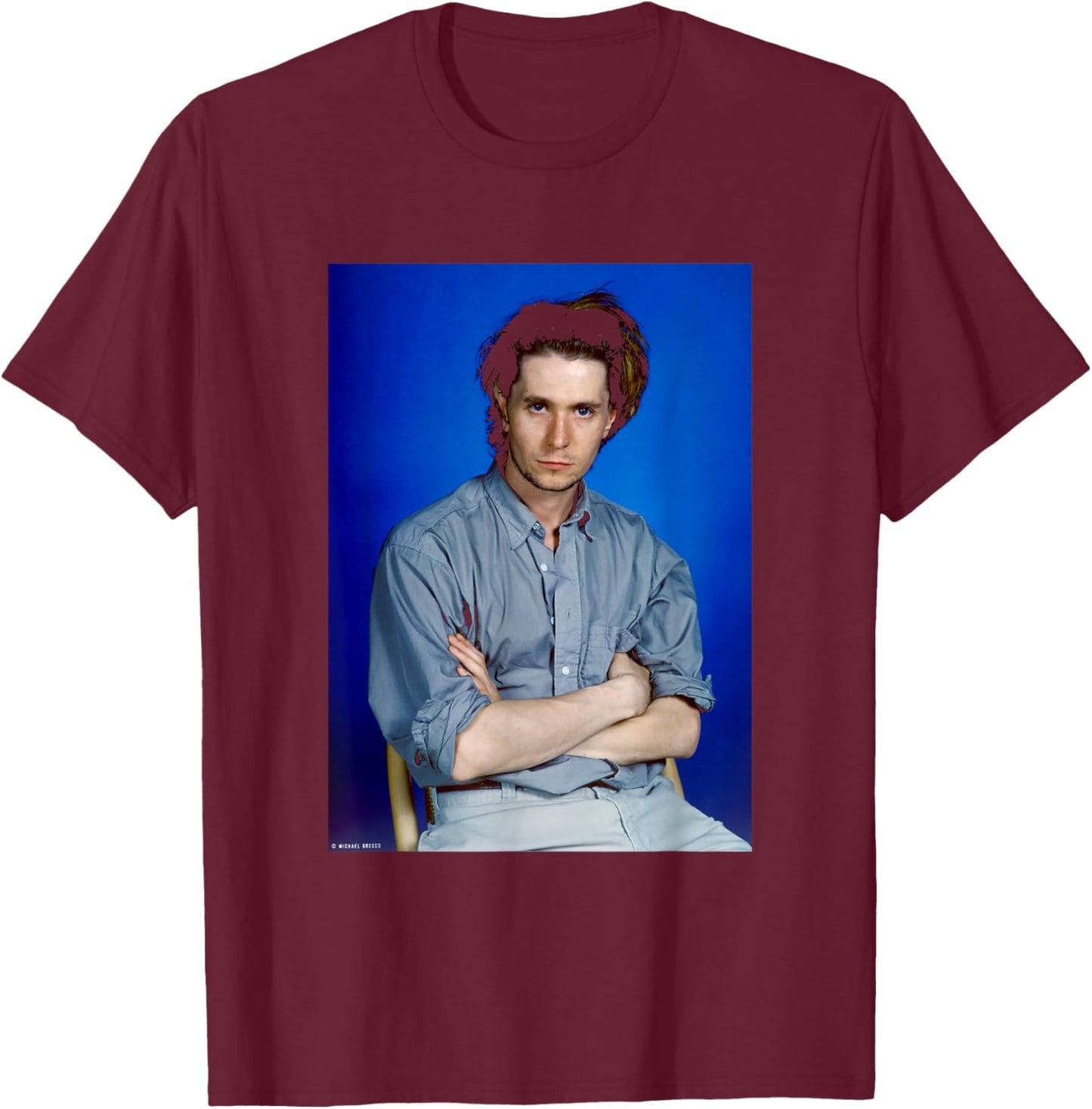 Actor Gary Oldman Air Force One Dracula by Michael Grecco T-Shirt - T-Shirt | Maroon
