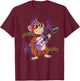 Rockstar Monkey Guitar T-Shirt - T-Shirt | Maroon