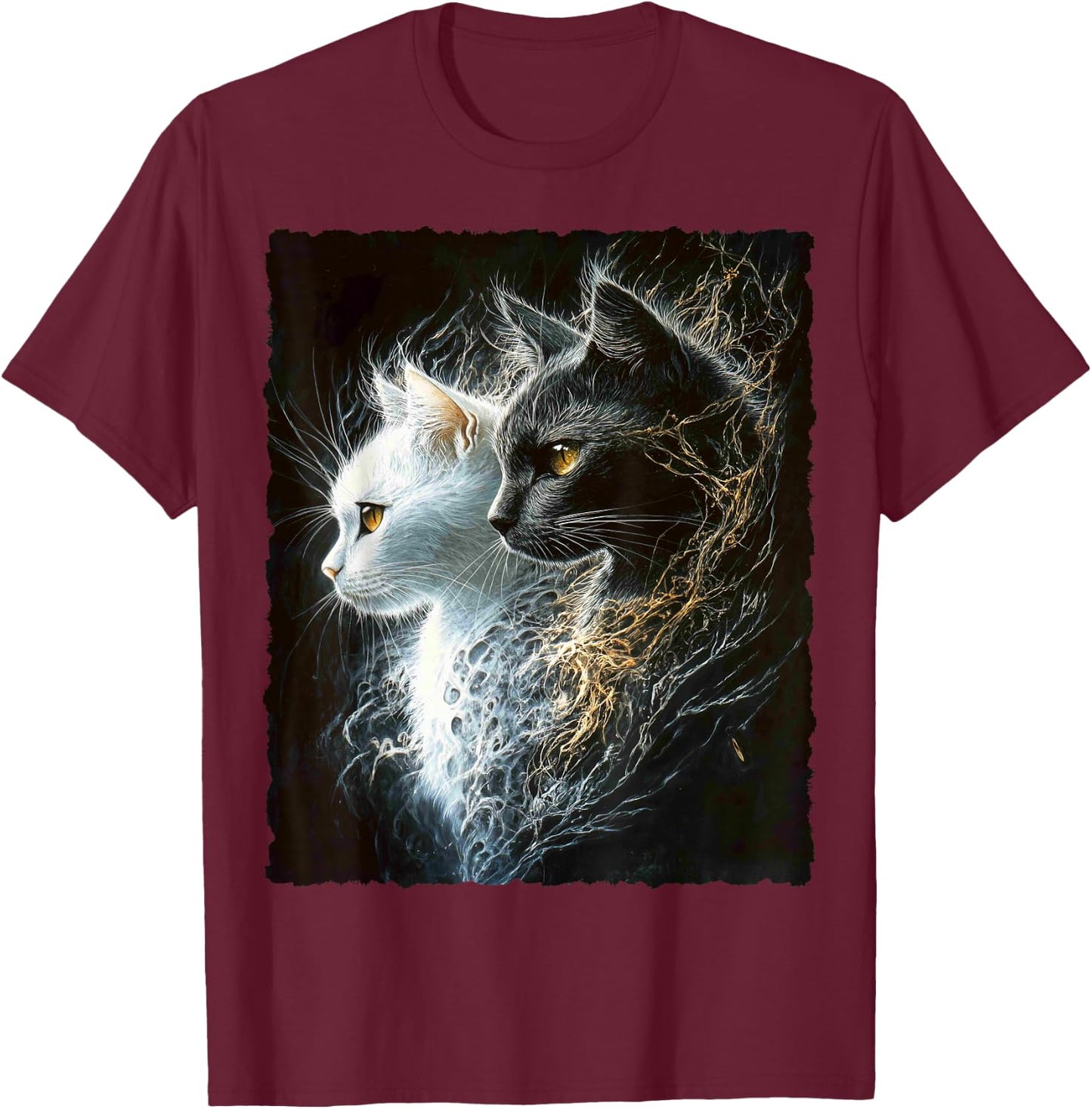 Cute Magical Cat Kitten Fantasy Art Design T-Shirt - T-Shirt | Maroon