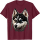 Cute Siberian Husky Dog on Siberian Husky Lover Women Kids T-Shirt - T-Shirt | Maroon
