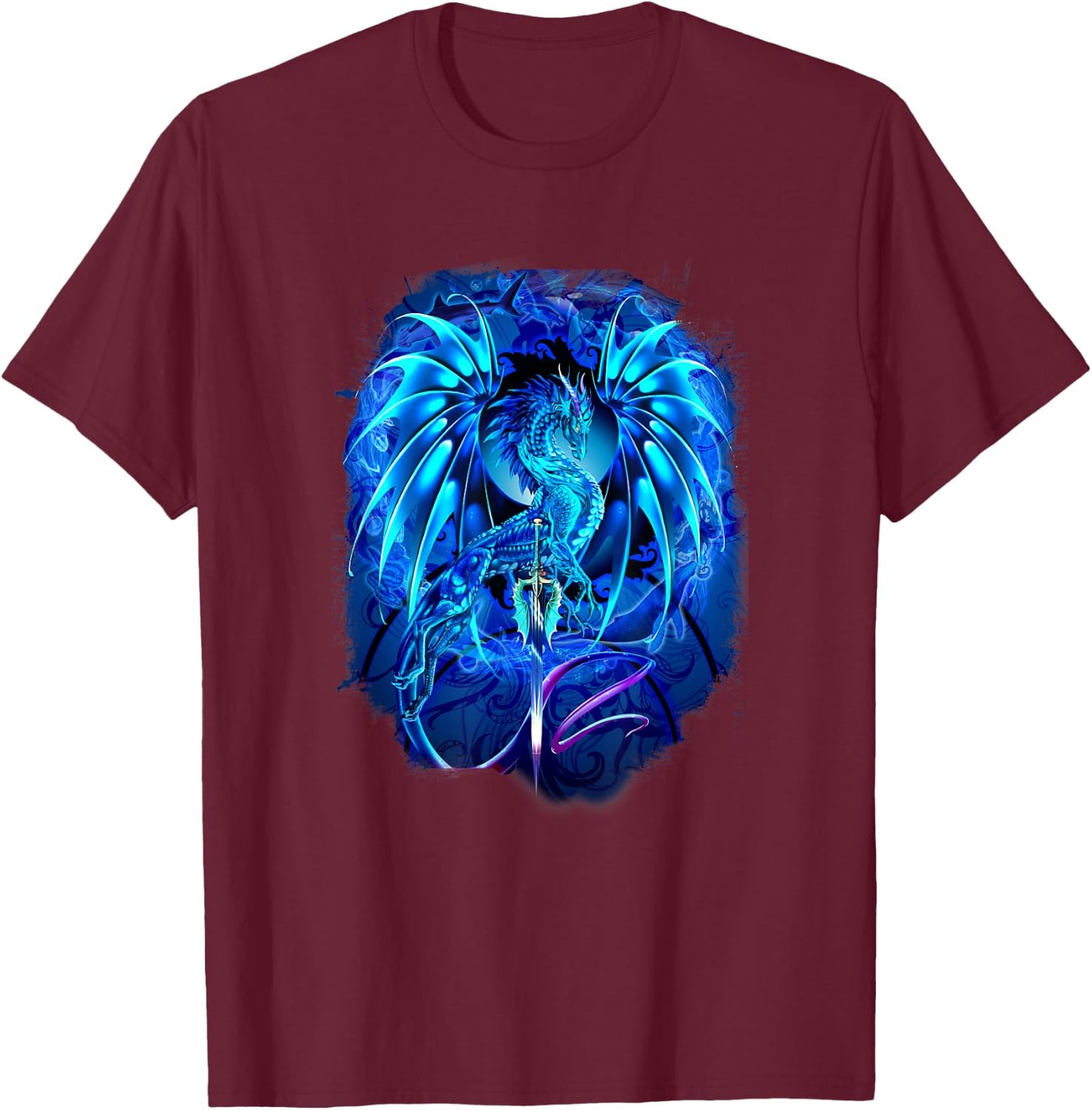 Ruth Thompson Art, Dragon Dragonblade Seablade T-Shirt - T-Shirt | Maroon