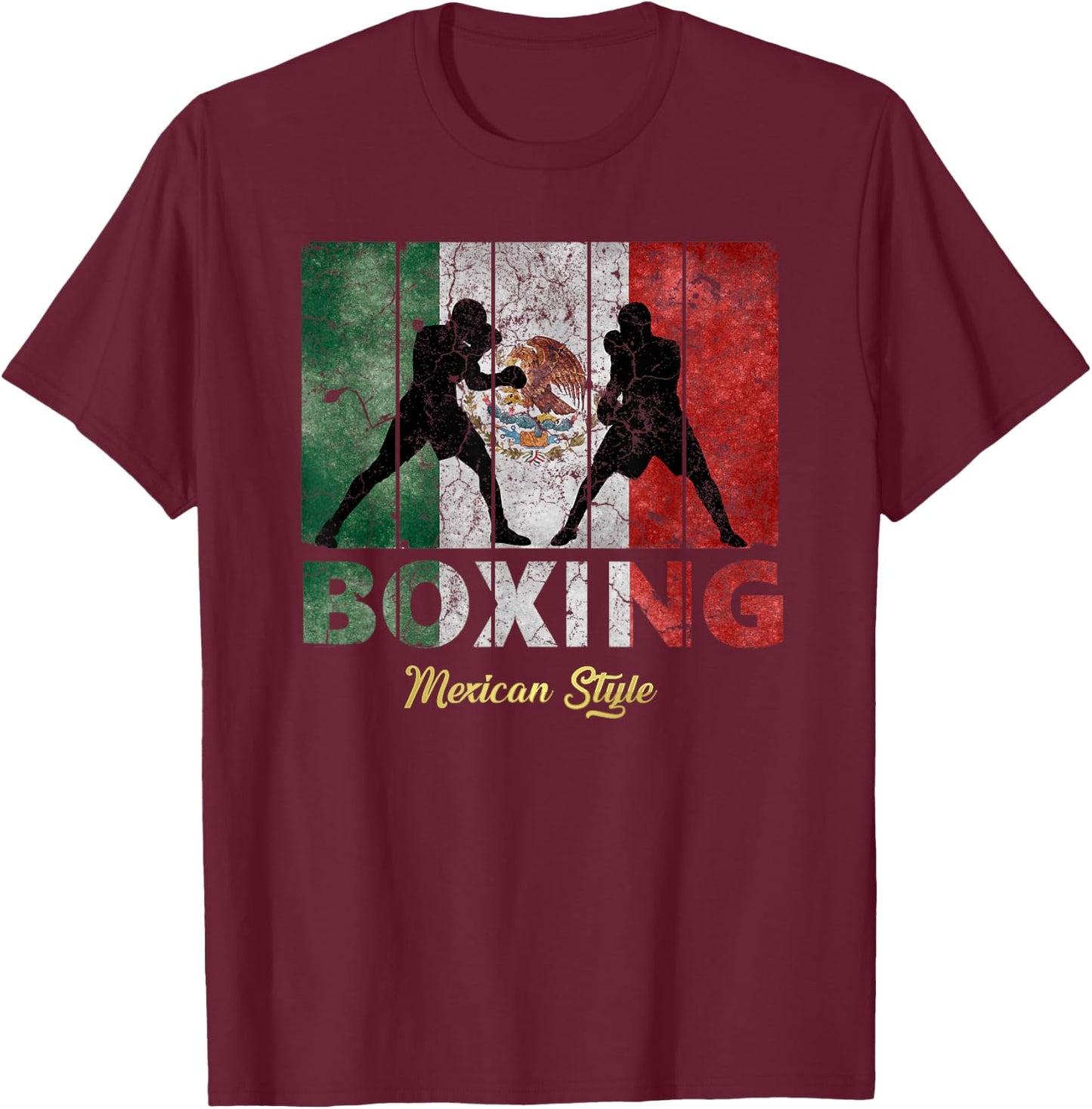 Mexican Vintage style boxing Great Boxing T-Shirt - T-Shirt | Maroon