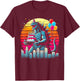 Kaiju Balloon And Cake Funny Japanese Monster Lover Birthday T-Shirt - T-Shirt | Maroon