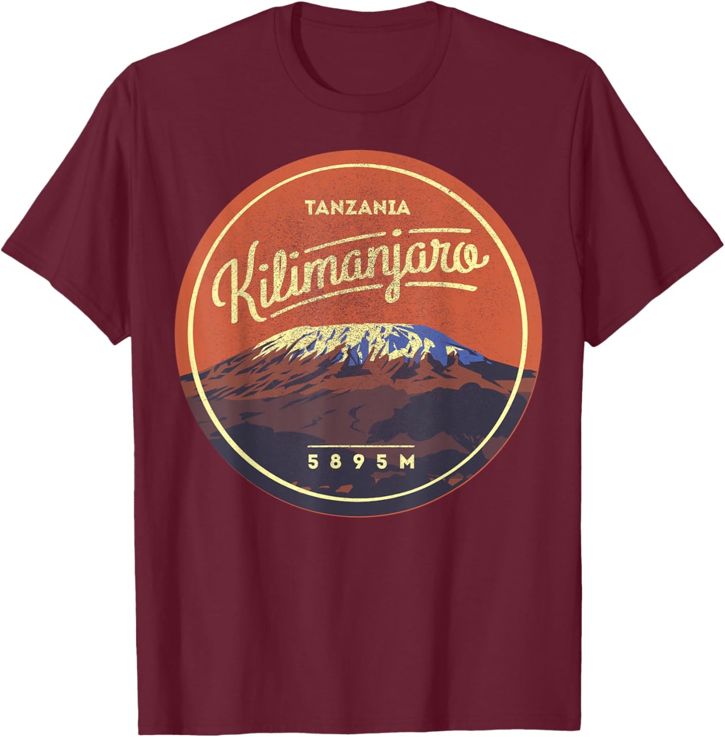 Travel Africa Tanzania Serengeti Mount Kilimanjaro Vacation T-Shirt - T-Shirt | Maroon