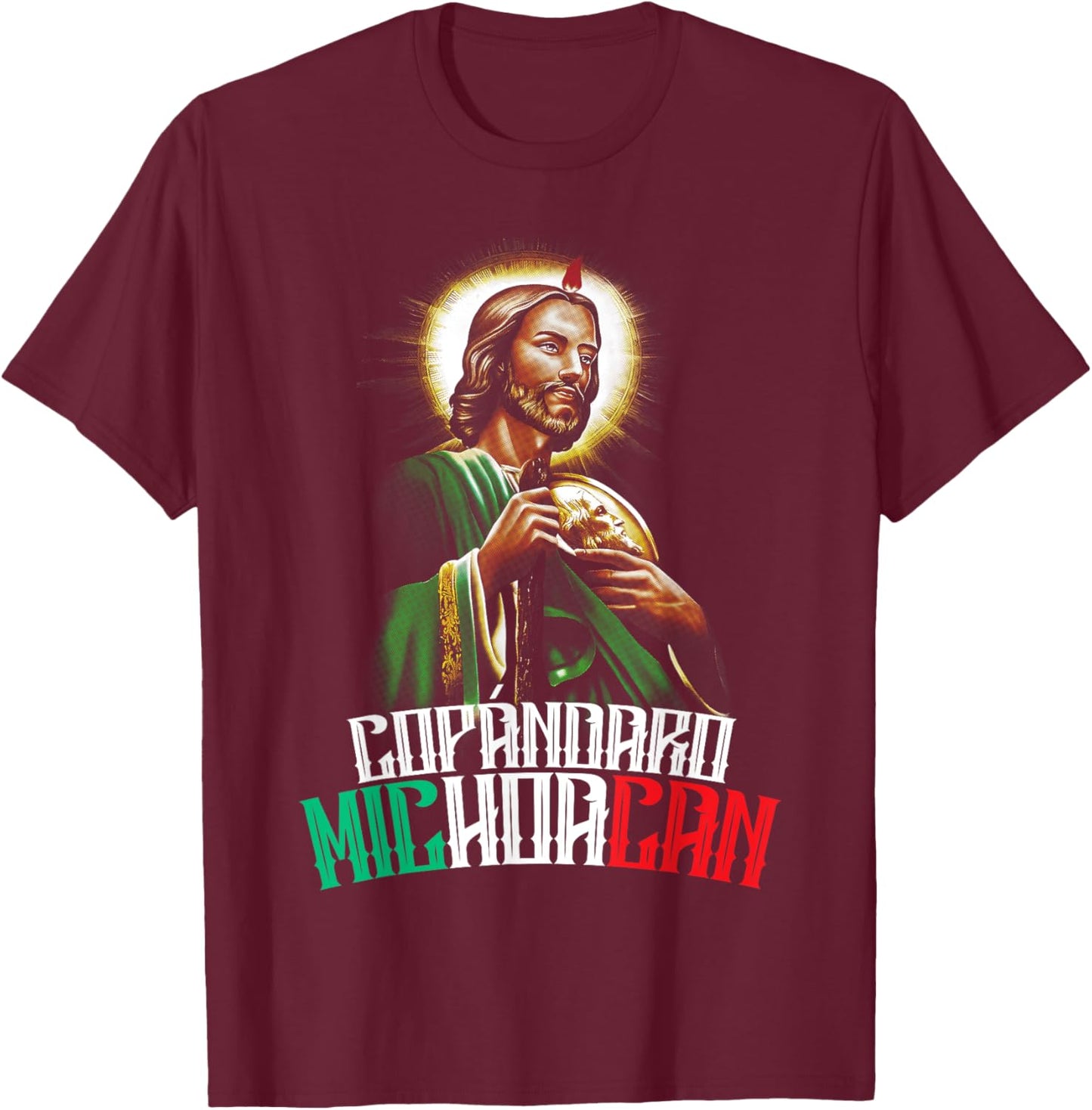 Saint Jude Thaddeus Copándaro Michoacán San Judas Tadeo T-Shirt - T-Shirt | Maroon