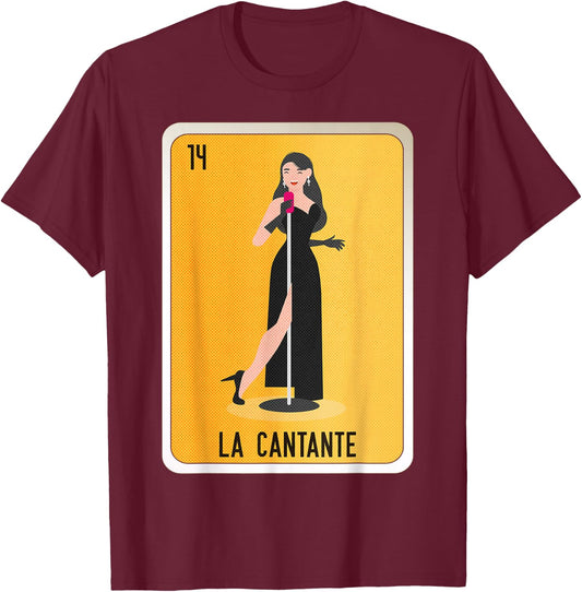 La Cantante Mexican Slang Chicano Bingo Cards T-Shirt - T-Shirt | Maroon