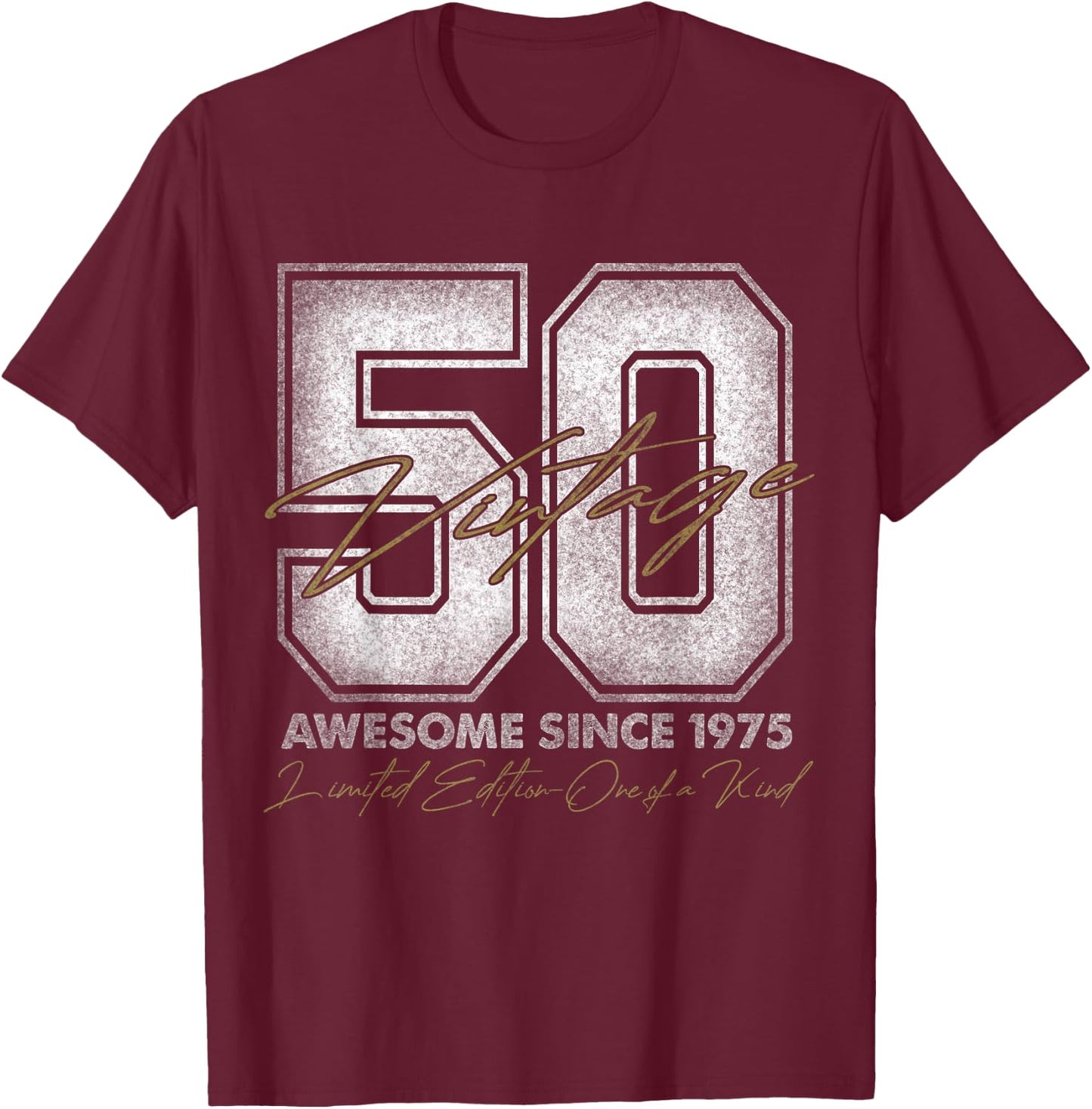 50 Year Old Gifts Vintage 1975 Limited Edition 50th Birthday T-Shirt - T-Shirt | Maroon