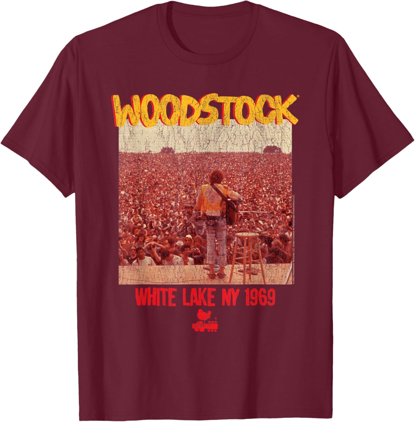 Woodstock White Lake NY 1969 T-Shirt - T-Shirt | Maroon