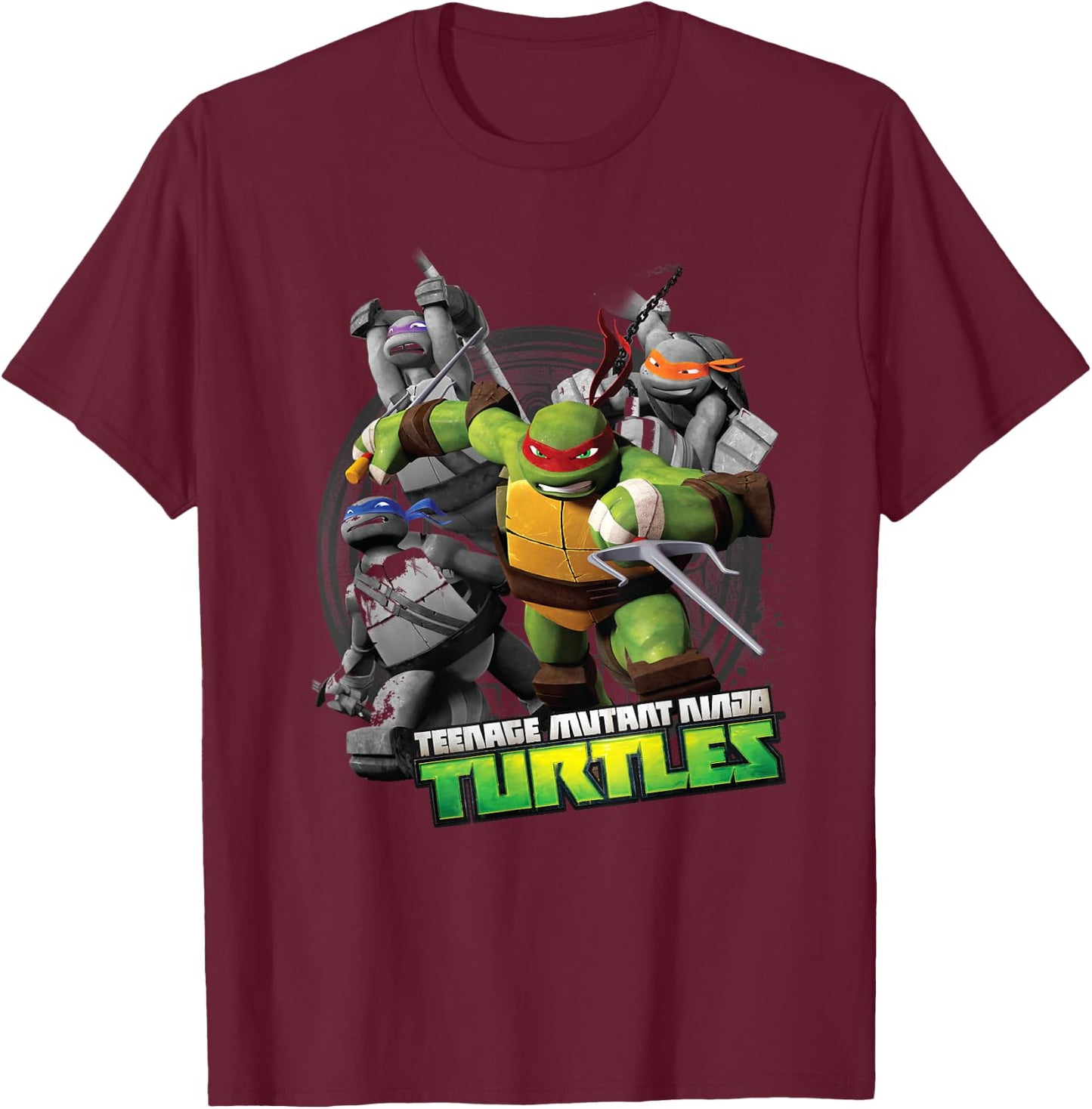 TMNT Ninja Group Shot Raphael T-Shirt - T-Shirt | Maroon