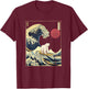 Polar Bear Kanagawa Wave Funny Surf Animal T-Shirt - T-Shirt | Maroon