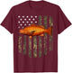 Camo American Flag Cubera Snapper Fishing 4th Of July Men T-Shirt - T-Shirt | Maroon