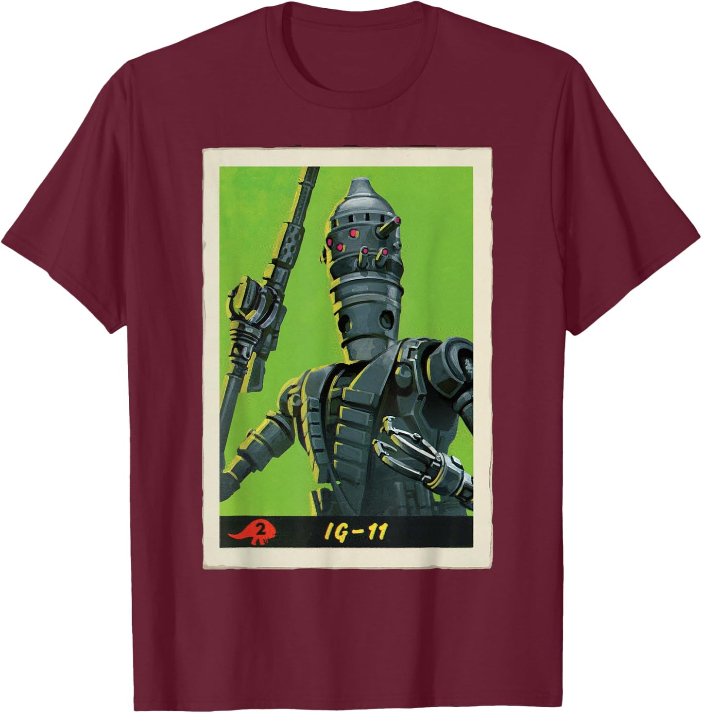 Star Wars The Mandalorian IG-11 Vintage Style Poster T-Shirt - T-Shirt | Maroon