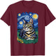 Van Gogh Cat Gifts Tabby Cat Owner Cat Lady T-Shirt - T-Shirt | Maroon