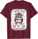 Autism Awareness shirt Mom Messy Bun I Wear Blue For My Son T-Shirt - T-Shirt | Maroon