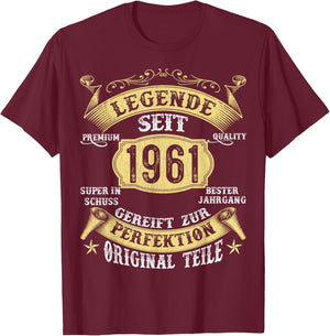 65th Birthday Gifts Man Woman 65 Years 1961 Decorative Funny T-Shirt - T-Shirt | Maroon