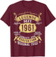 65th Birthday Gifts Man Woman 65 Years 1961 Decorative Funny T-Shirt - T-Shirt | Maroon