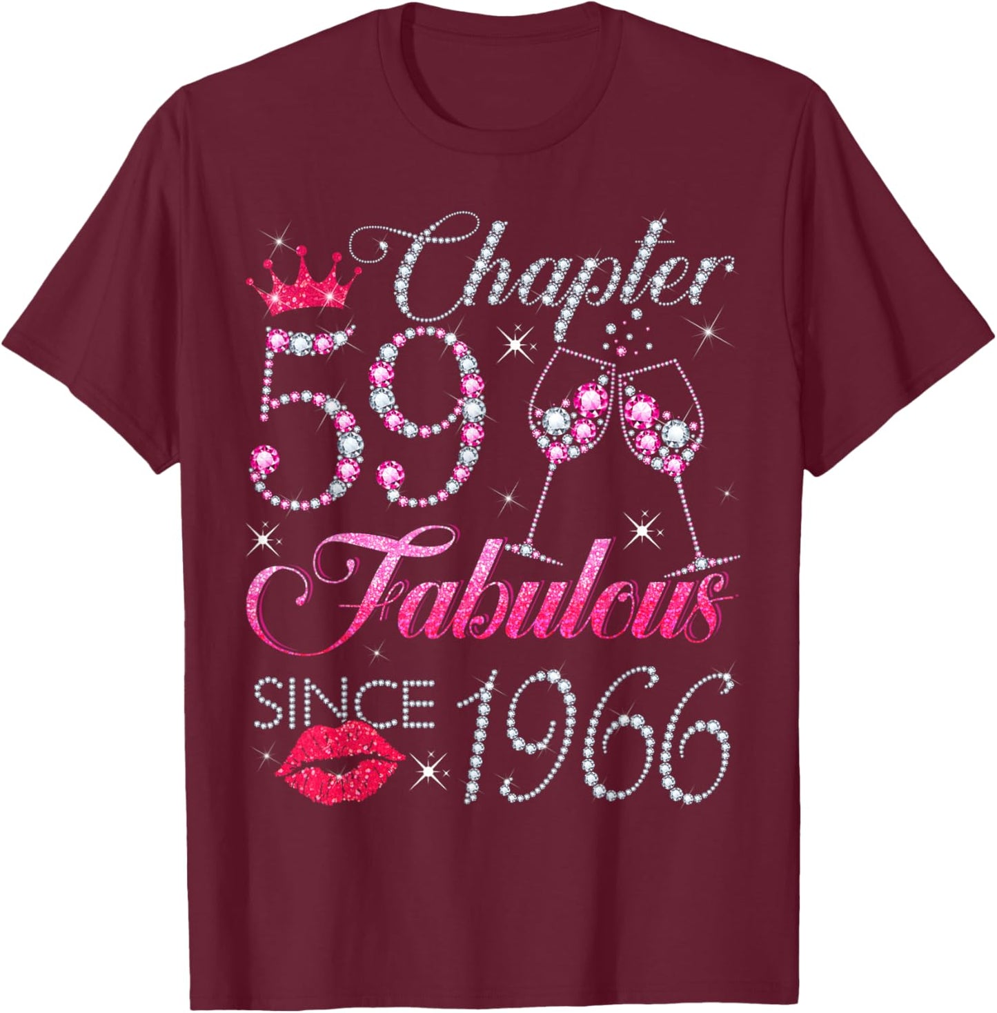 Chapter 59 Fabulous Since 1966 59Th Birthday Gift T-Shirt - T-Shirt | Maroon
