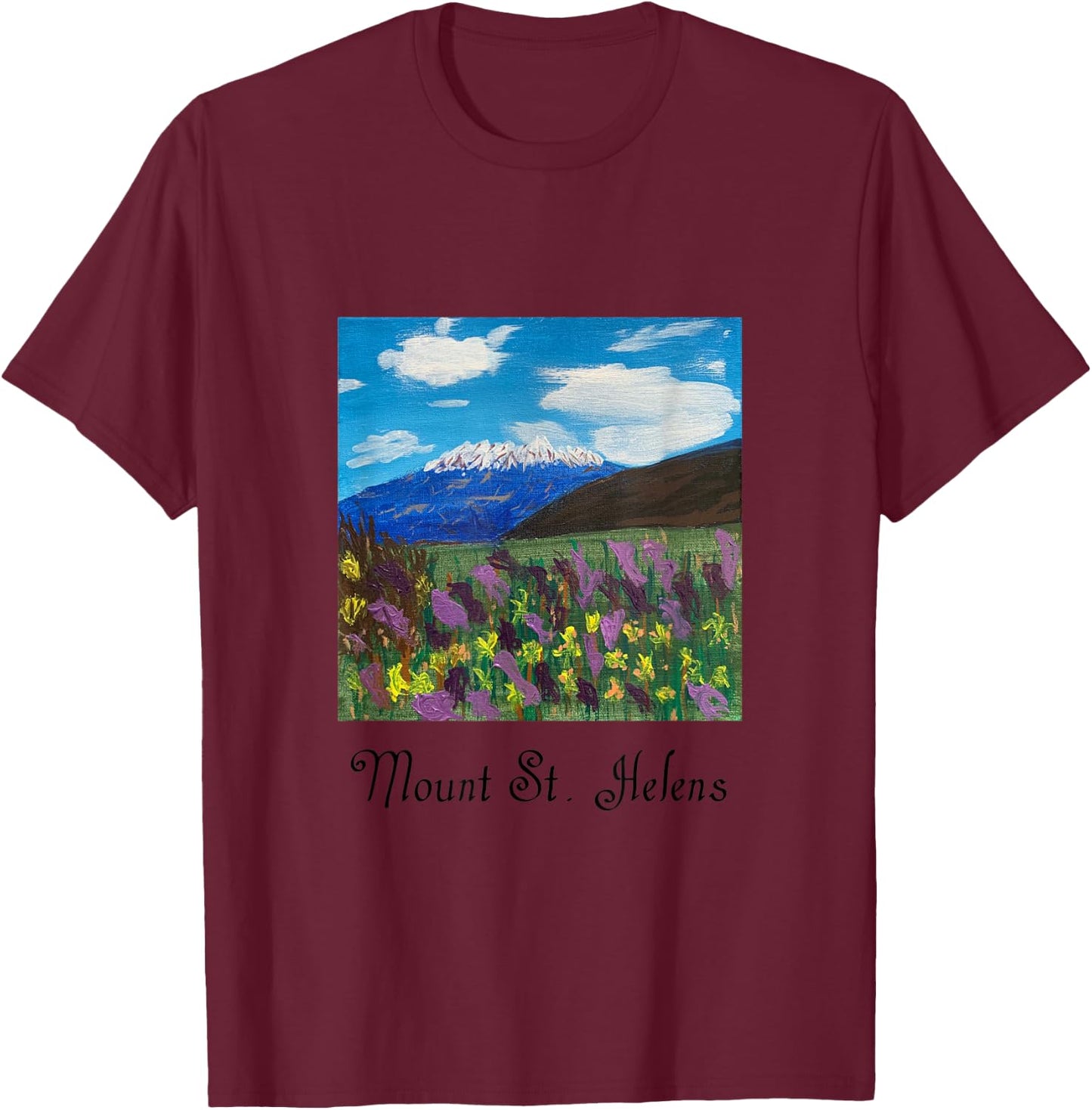 Mount St. Helens Shirt T-Shirt - T-Shirt | Maroon