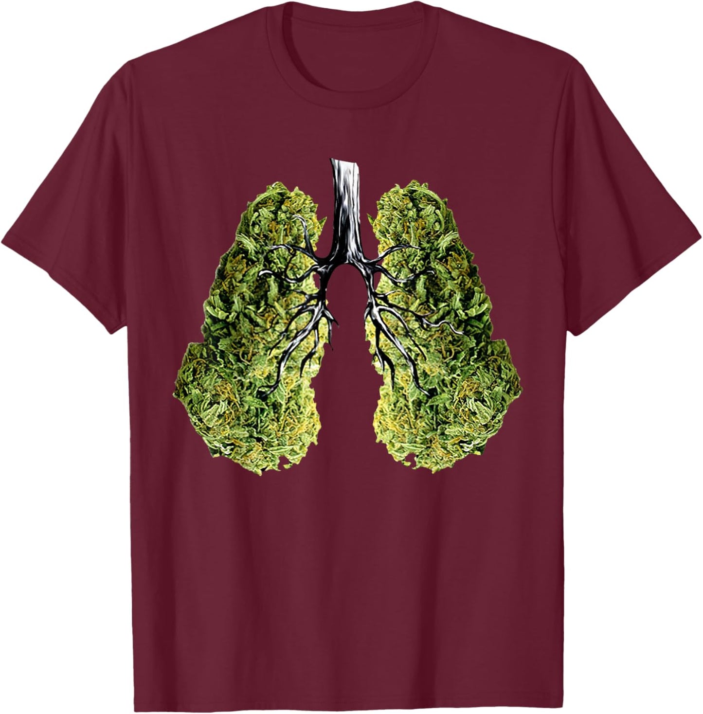 Funny Weed Lung Marijuana Bud Respiratory Therapy Lung T-Shirt - T-Shirt | Maroon
