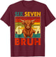 Retro 67 Meme Cow Funny Six Seven Bruh Cows for Kids Boys T-Shirt - T-Shirt | Maroon