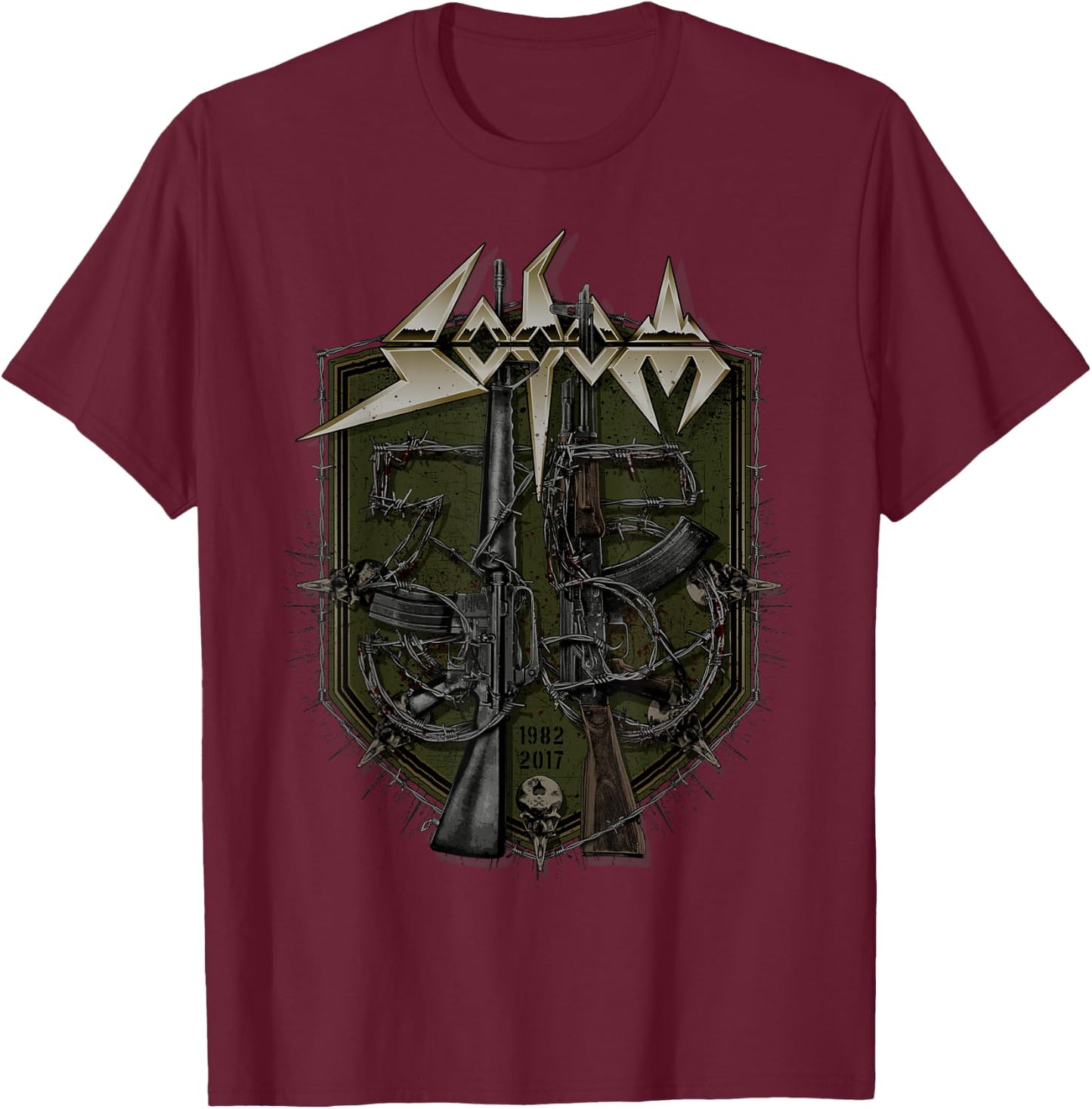 Sodom - 35 Years - Official Merchandise T-Shirt - T-Shirt | Maroon