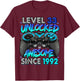 Level 33 Unlocked Awesome Since 1992 33rd Birthday Gaming T-Shirt - T-Shirt | Maroon
