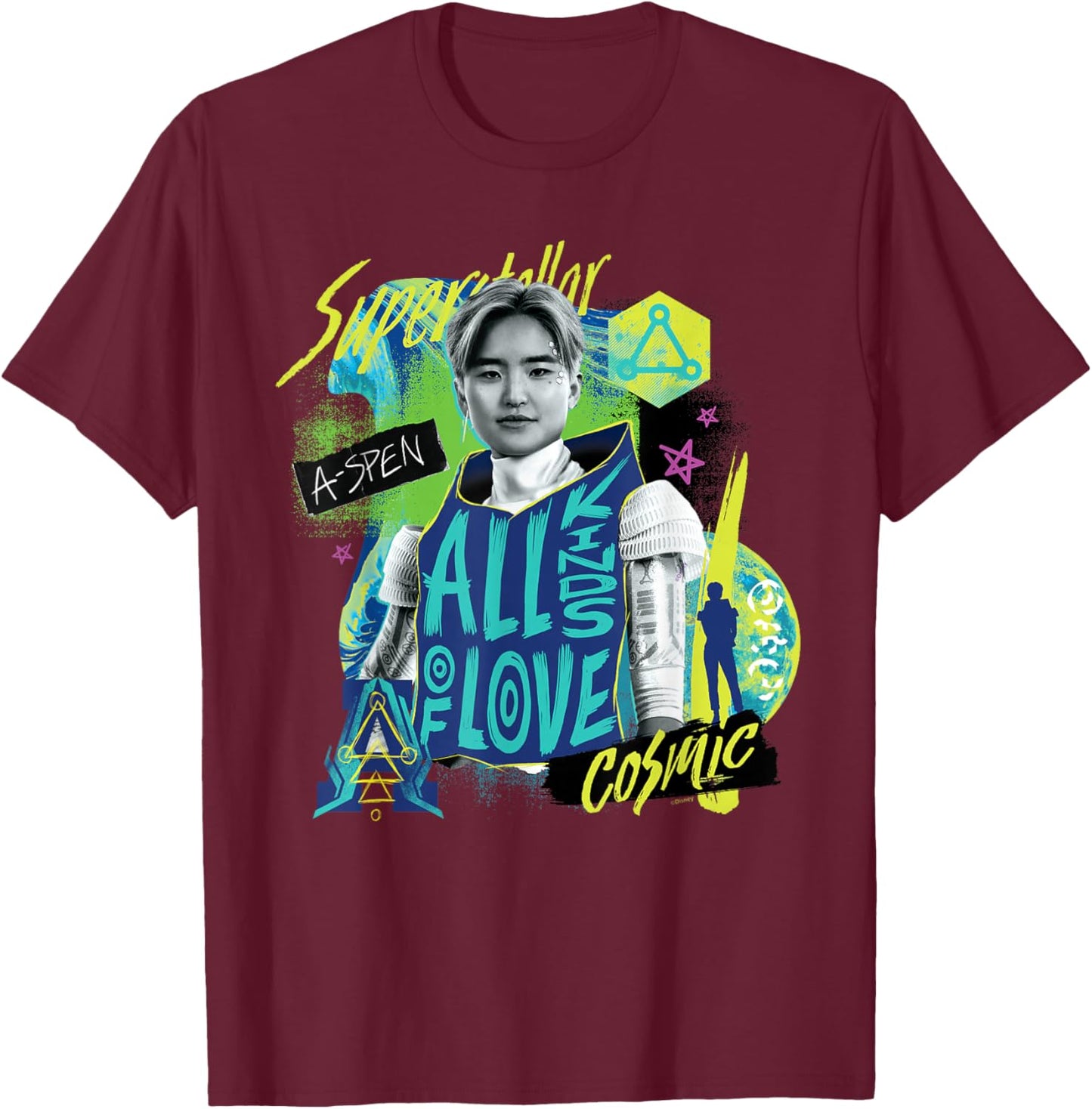 Disney Channel Zombies 3 A-Spen Alien All Kinds of Love T-Shirt - T-Shirt | Maroon