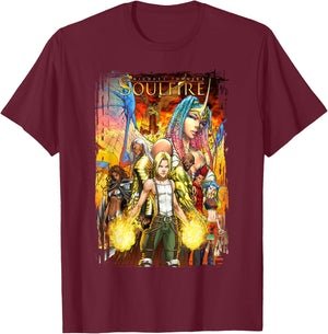 Michael Turner's Soulfire Characters Poster T-Shirt - T-Shirt | Maroon
