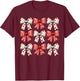 Retro Valentine's day Heart Coquette Bow Women Kids Girl T-Shirt - T-Shirt | Maroon