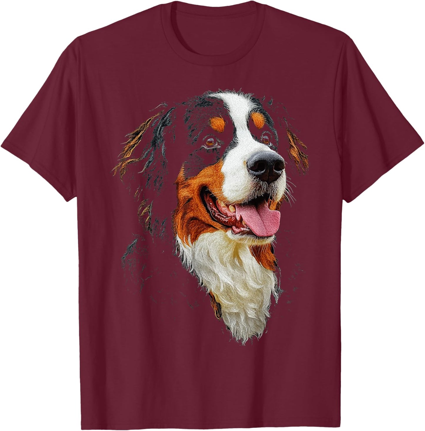 Bernese Mountain Dog Motif Pet Art Bernese Mountain T-Shirt - T-Shirt | Maroon