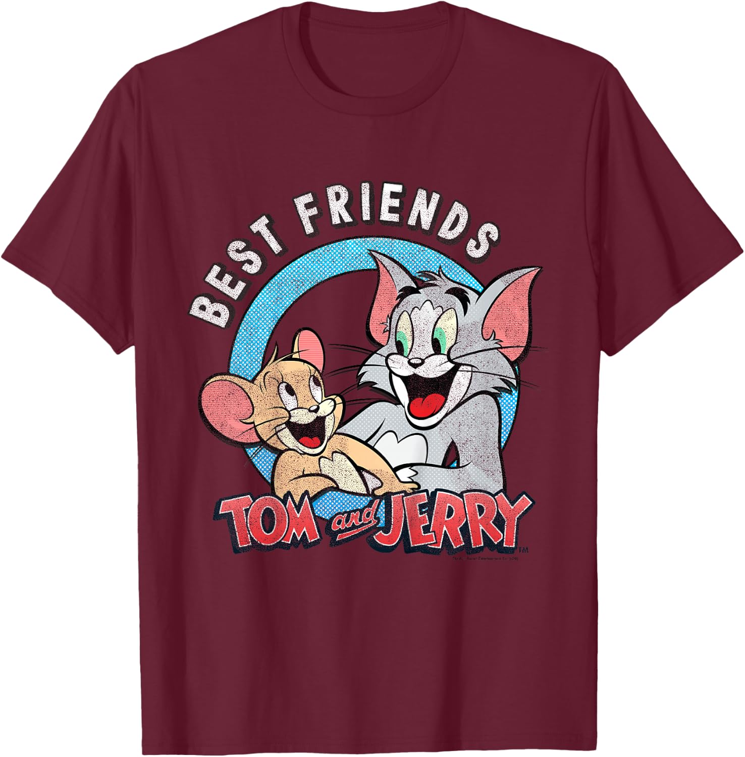 Kids Tom and Jerry Best Friends Portrait T-Shirt - T-Shirt | Maroon