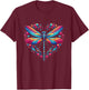 Dragonfly Love Spiritual Colorful Dragonflies Art Garden T-Shirt - T-Shirt | Maroon