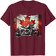 Retro Vintage Canada Flag Motorcycle Patriotic Biker T-Shirt - T-Shirt | Maroon