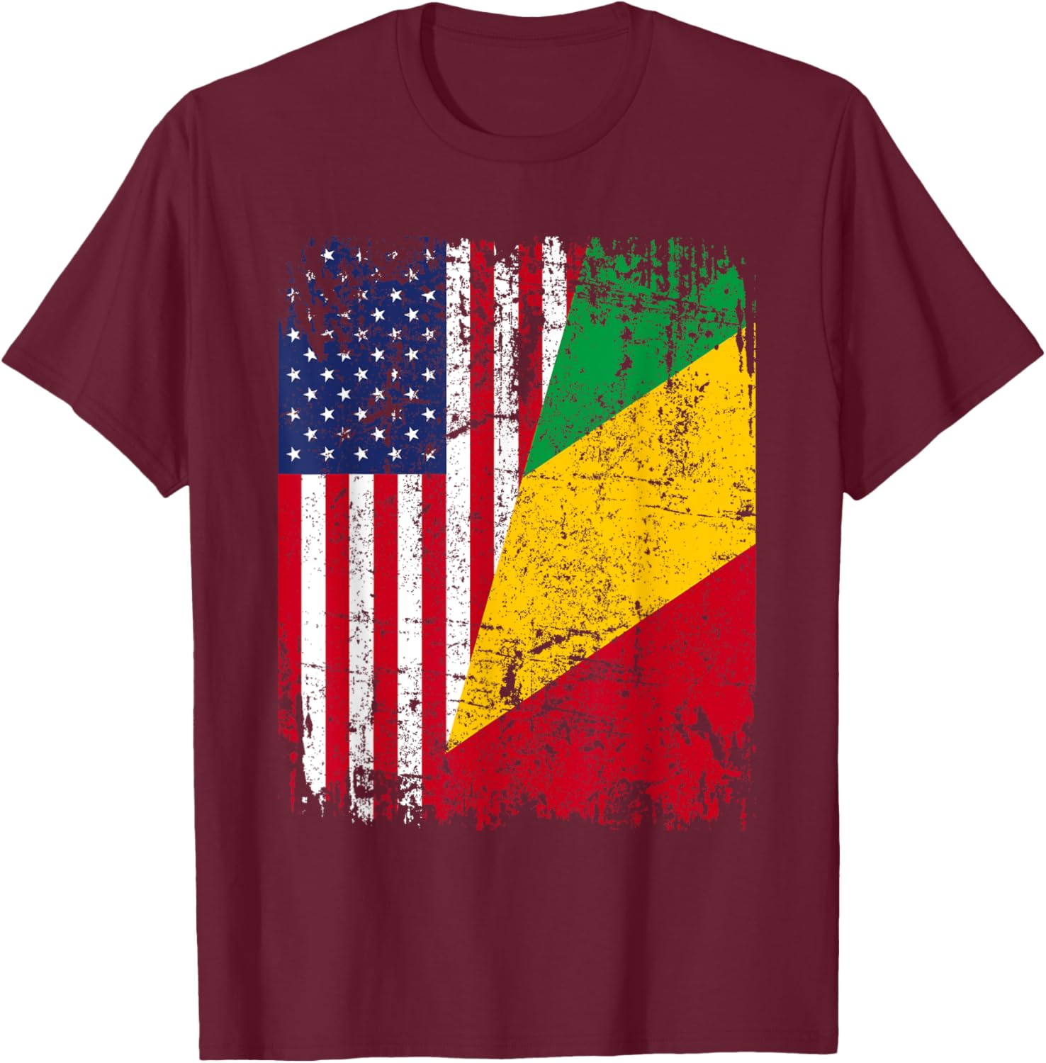 CONGOLESE American Flag | Men Women Kids | CONGO T-Shirt - T-Shirt | Maroon