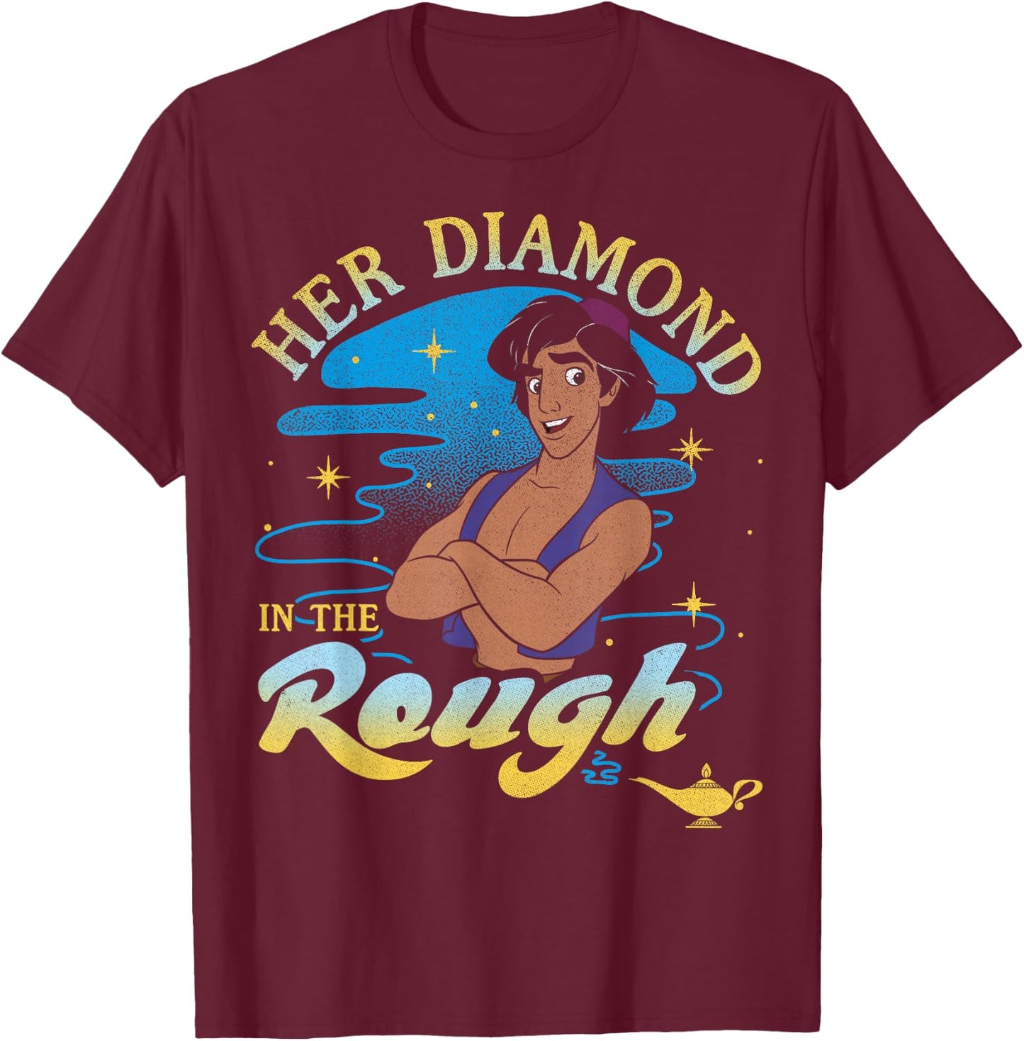 Disney Aladdin Her Diamond In The Rough Portrait T-Shirt - T-Shirt | Maroon