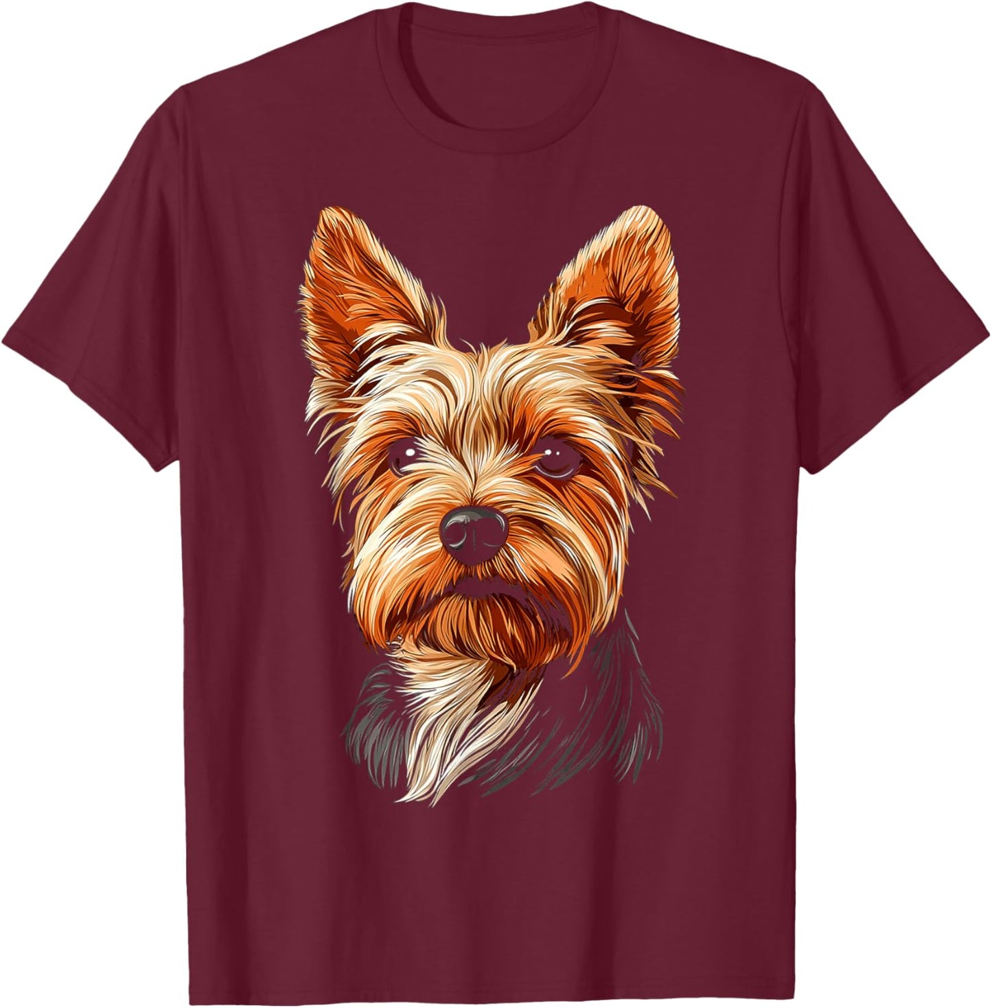 Silky Terrier Dog Motif Pet Illustration Silky Terrier Men Women Kids T-Shirt - T-Shirt | Maroon