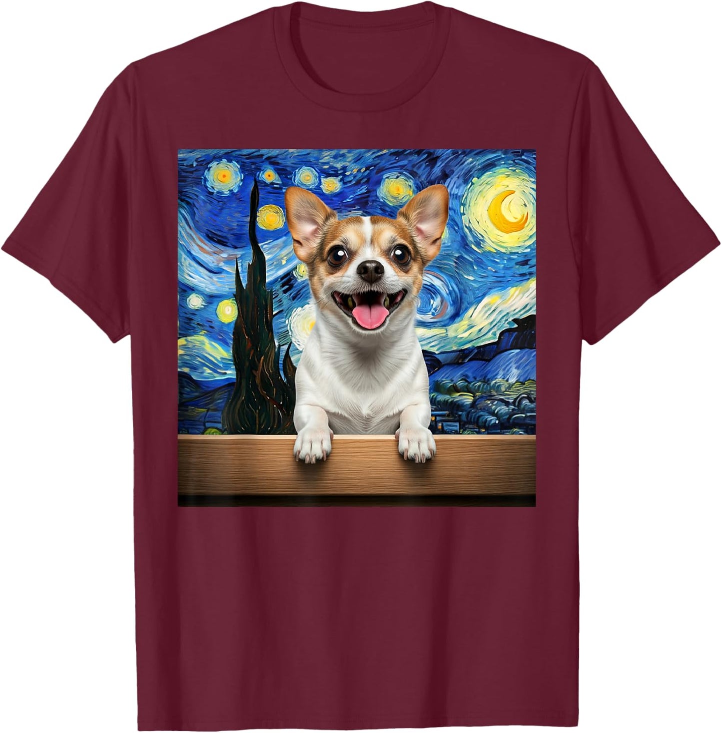 Chiweenie Starry Night Dog Lover Gift Men Women Kids T-Shirt - T-Shirt | Maroon