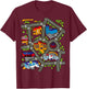 Car Play Mat Race Track Road Map Rug Design Illustration T-Shirt - T-Shirt | Maroon