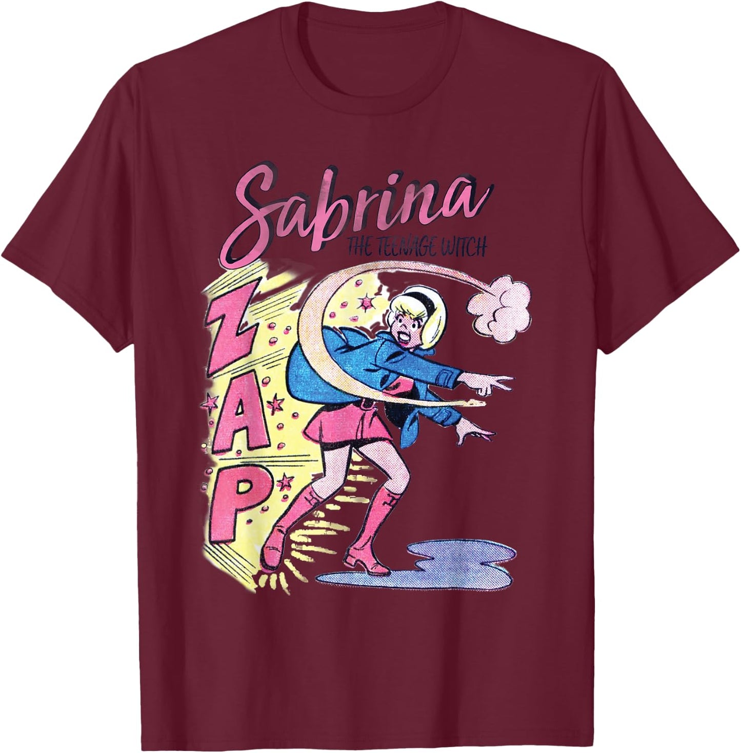 Sabrina The Teenage Witch Vintage ZAP T-Shirt - T-Shirt | Maroon