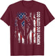 God Bless Our Linemen Cool American Lineman Flag T-Shirt - T-Shirt | Maroon