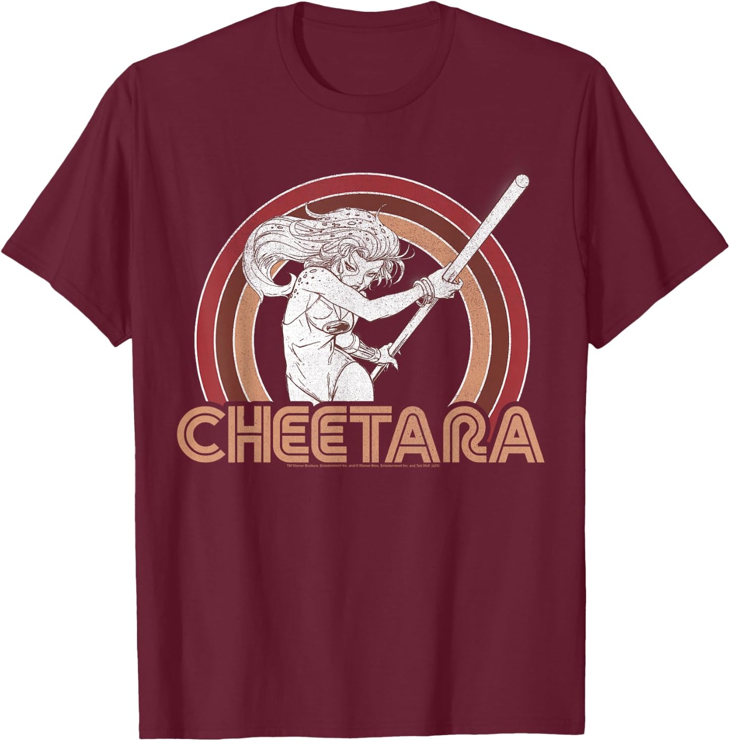 ThunderCats Cheetara Retro Rainbow T-Shirt - T-Shirt | Maroon