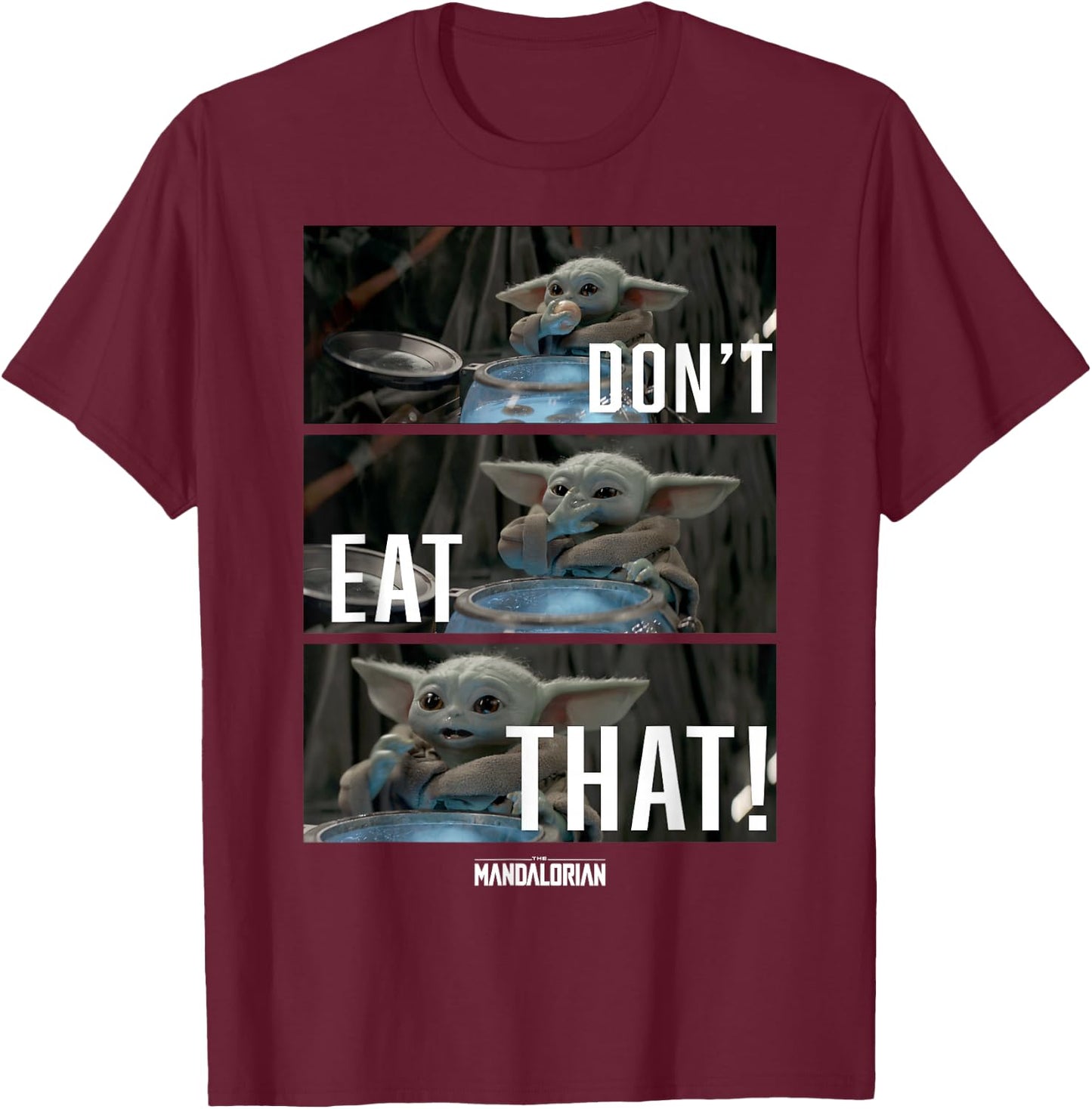 Star Wars: The Mandalorian The Child Don't Eat That R2 T-Shirt - T-Shirt | Maroon